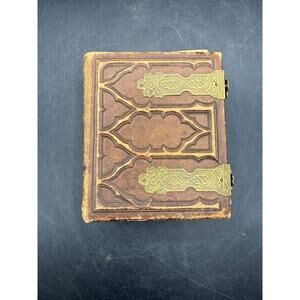 Victorian Antique Leather Photo Album w/50 Photos Pictures Mid 1800’s